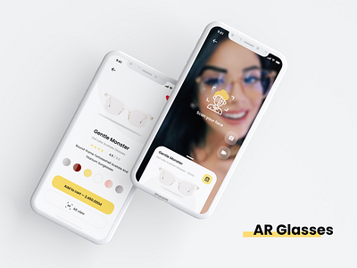 AR Glasses Single Shot ar fashion figma glasses mobile app uidesign uiux