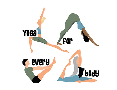 Yoga For Every Body graphic design illustration people illustration yoga yoga design