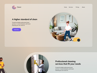 Cleaning Services Web Design branding graphic design ui