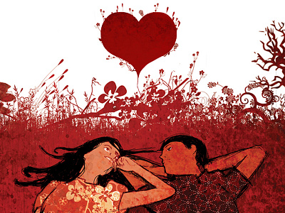 Valentine's Day ad creative girl illustration love teens