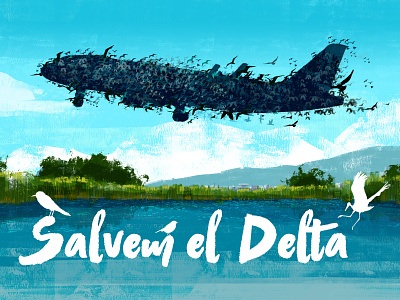 Free Delta advertising airport creative illustration landscape nature poster wildlife