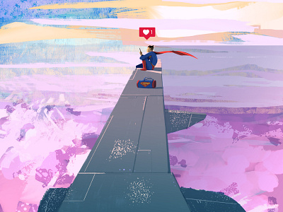 Social Media Holidays ad airplane characterdesign cover creative holidays illustration landscape superheroes