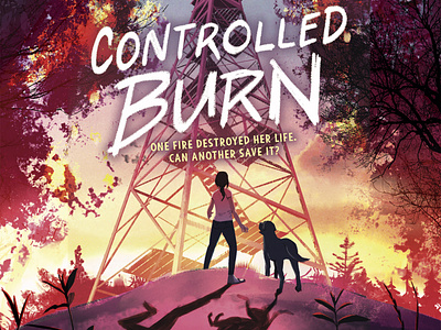 Controlled Burn bookcover childrenbook cover illustration landscape lights middle grade teens