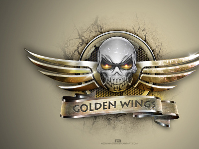 GOLDEN WINGS branding design illustration illustrator logo motorcycle skull vector wings