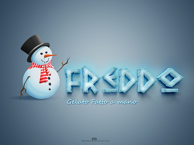 FREDDO branding character cold design icecream illustration logo snow snowman typography vector