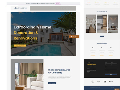 Real Estate website design for decorating agency