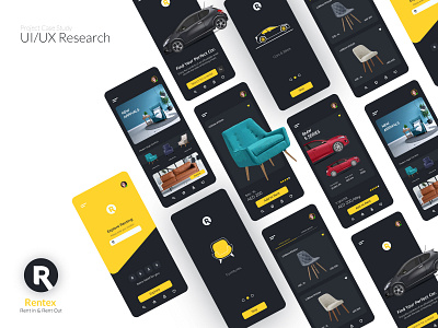 Rentex Mobile App branding design mobile app design rent car rent furniture rental ui