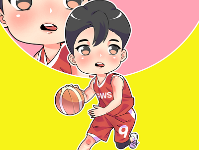 Tiny Style | Basketball Guy basketball caricature chibi style cute illustration