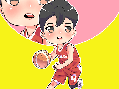 Tiny Style | Basketball Guy basketball caricature chibi style cute illustration