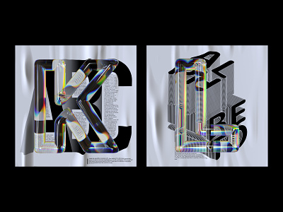 Alphabet Dispersion – K,L 36 days of type 3d type alphabet c4d cinema 4d dispersion glass letters typography