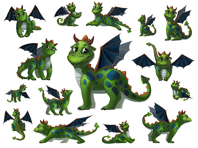 Dragons art character character design digital art digital illustration digital painting dragon dragons drawing green illustration