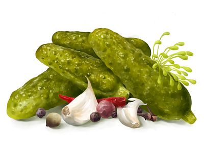 Cucumber cucumber digital illustration digital painting drawing food illustration pack package packaging