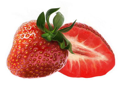 Strawberries branding digital illustration digital painting drawing food fruit illustration packaging strawberries