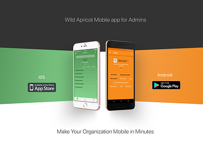 Wild Apricot Mobile app for Admins • 2015 • Promo android dashboard design ios mobile mobile design promo ui ux