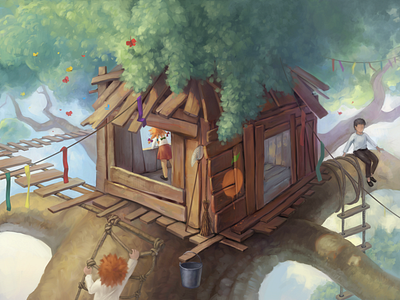 Treehouse digital illustration digital painting drawing illustration sketch sketchbook treehouse