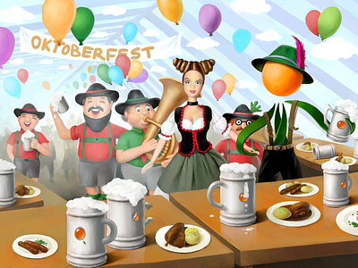 Wild Apricot • Calendar • Around the World • Germany beer digital illustration digital painting drawing drink germany illustration oktoberfest