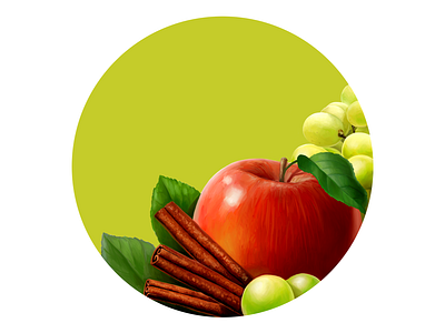 Baked Apple apple cinnamon digital illustration digital painting drawing food fruits grape illustration package packaging