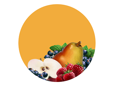 Berry Mix apple blackcurrant digital illustration digital painting drawing food fruit illustration package packaging pear raspberry
