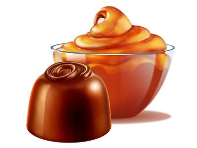 Cadbury • Caramel • Illustrations for packaging cadbury candy caramel chocolate digital illustration digital painting drawing food illustration package packaging