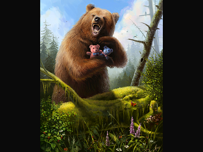 The Basic Instinct bear digital illustration digital painting drawing forest fun illustration