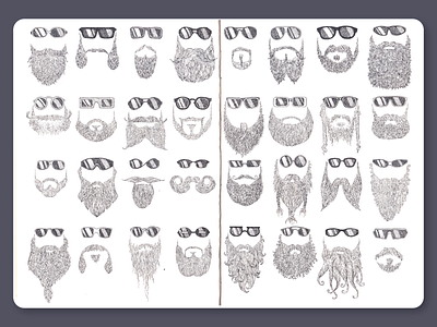 Beards • Sketchbook beard blackandwhite dotwork drawing illustration ink lineart moleskine sketchbook