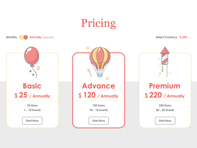 Price Table #01 dailyui illustration price pricing shuttle table ui ux