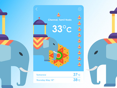 Weather App Daily Ui #06 app chennai color illustration mobile ui sunny ui tamilnadu ui design weather