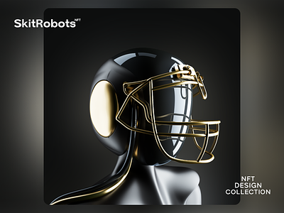 SkitRobot with NFL helmet 3d clean design football nfl nft nft art render robot