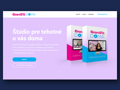 Landing page for online product box landing page pink software ui ux webdesign