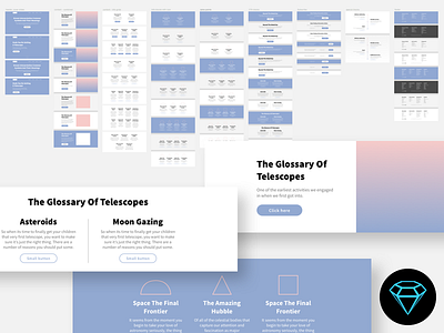 Uncut Wireframe Framework flat framework kit pantone 2016 sketch ui webdesign wireframe