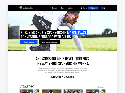 Sports Marketplace Redesign auctions clean marketplace platform redesign rethink sport ui ux
