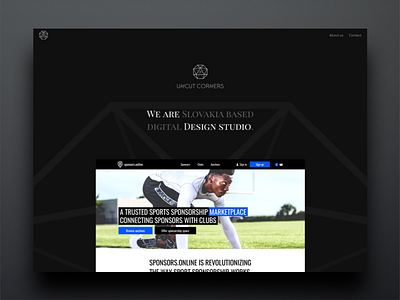 Uncut Corners new website black dark portfolio studio ui ux web