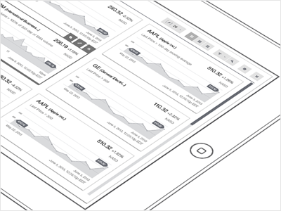 iPad App Widget Wireframe