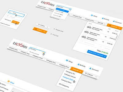 E-Commerce Site Visual Style Guide cart clean design design login minimal design style guide ui ui design user interface visual design web web design