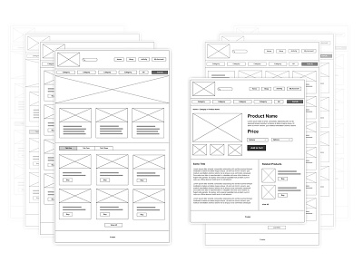 E-Commerce UX Wireframes Design design e commerce ecommerce interface layout design ui ui design ux ux design web design website wireframe