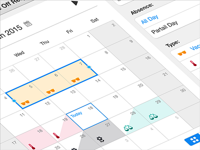 iOS Calendar App / Human Resource Management app app design calendar daniel afrahim dashboard design ios management month view ui ux ux design