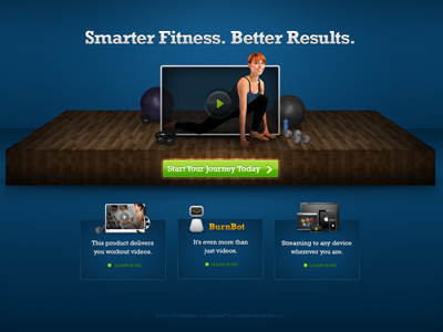 Landing Page Design banner blue buttons clean design fitness freelance designer graphic design gym landing page layout new york nice preview room video web design wood wood texture