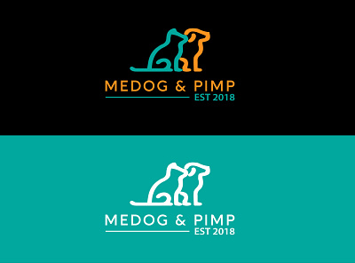 Medog and Pimp branding design flat logo minimal