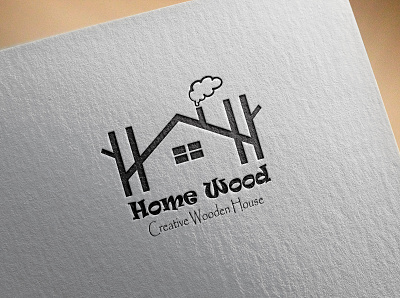 Home wood Logo branding design flat logo minimal