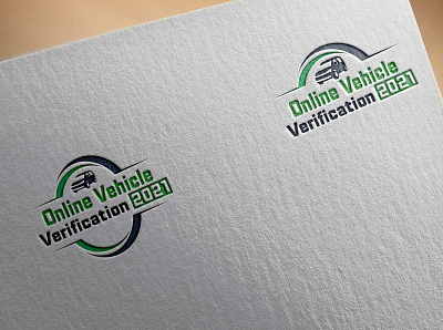 Online Vehicle Verfication App brand identity branding design flat logo minimal mockup