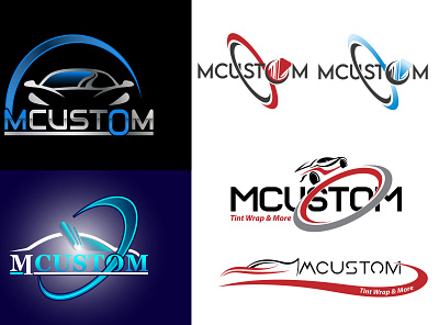 MCUSTOM Tint Wrap branding design flat logo minimal mockup vector