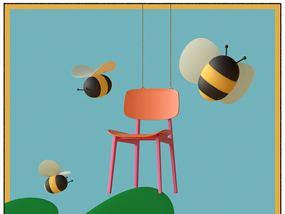 Chair Bee 3d characterdesign cinema4d design illustration