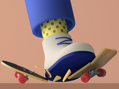 Broken Board 01 3d characterdesign cinema4d design illustration skateboard