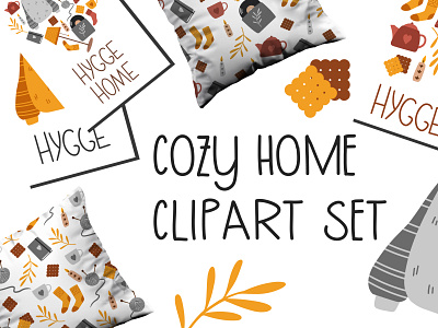 Cozy home clipart set