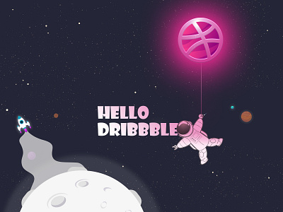 Hello Dribbble art artwork branding creativity dribbble hello dribbble illustration logo