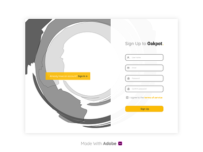 Sign up to Oakpot branding design logo ui ux web website