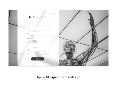 Signup form redesign apple black branding design redesign ui web website white