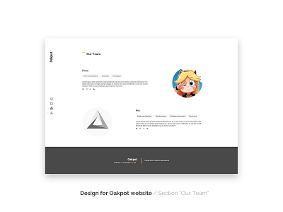 Oakpot website - section "Our Team" design ui ux web website