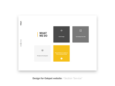 Oakpot website - section "Service" design ui ux web website