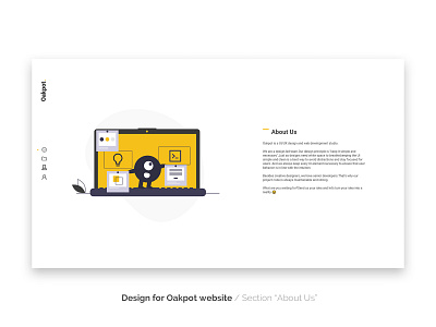 Oakpot website - section "About Us" design ui ux web website